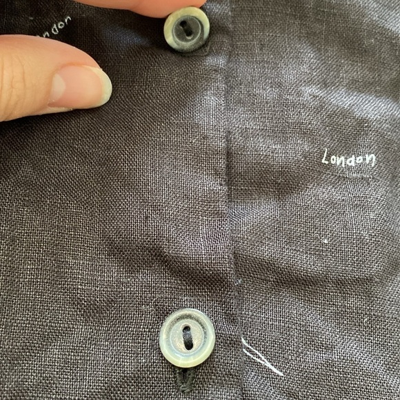 Vintage Rafaella 100% Linen Sleeveless Top Button Up Top - Picture 14 of 15